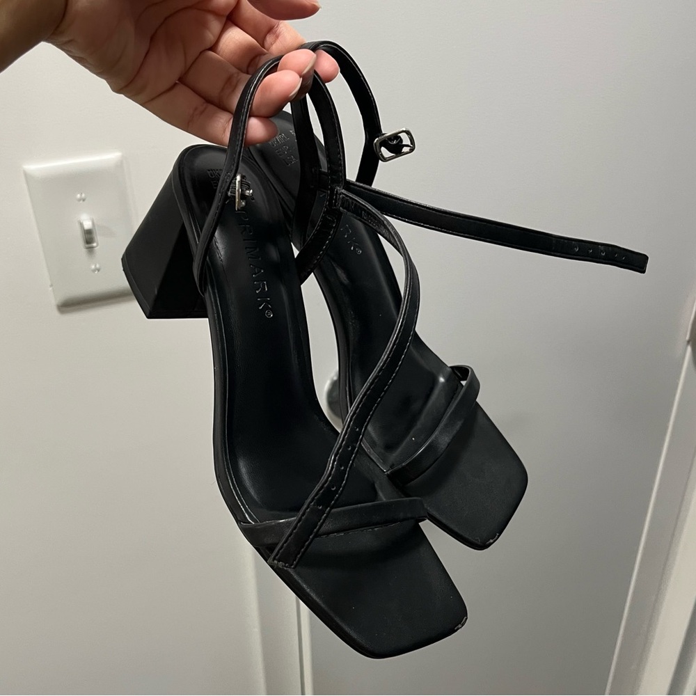 black strap heels
